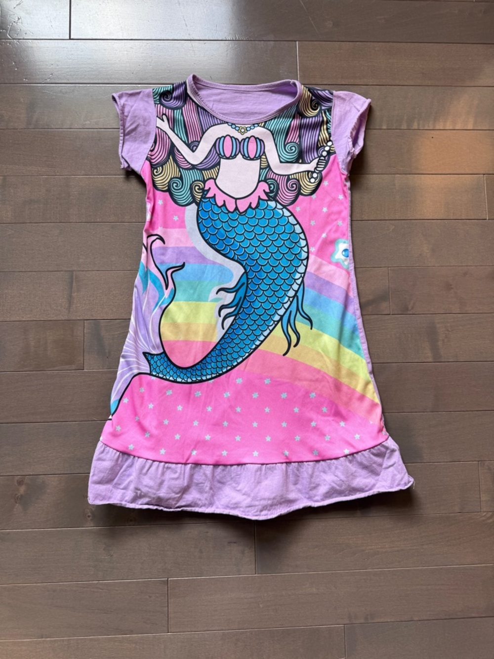 Girls Mermaid Rainbow Nightgown Dress - Pink & Purple